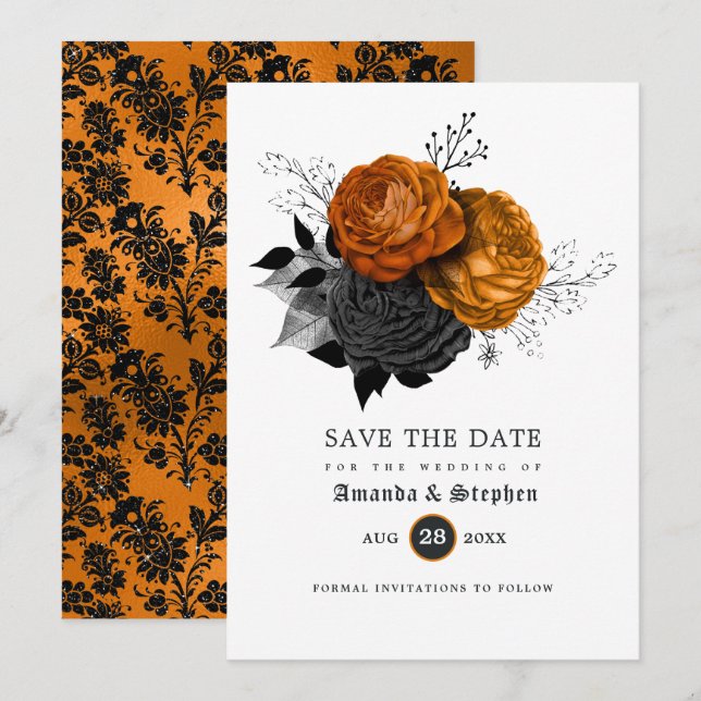 Vintage Gothic Wedding Save The Date (Front/Back)