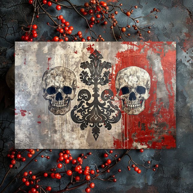 Vintage Gothic Wedding Skeleton Skull  Decoupage  Tissue Paper (Creator Uploaded)