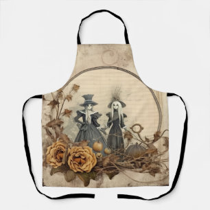 Vintage Gothic Witches Autumn Parchment Apron