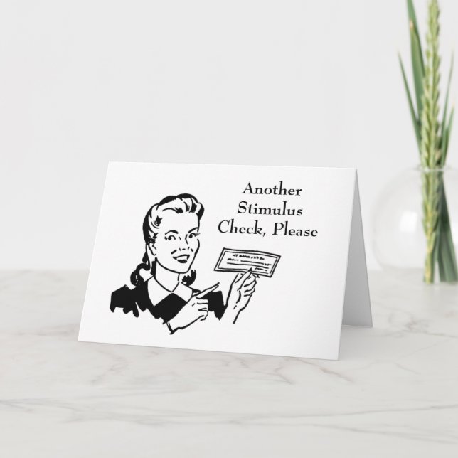 Vintage Government Stimulus Check Card (Front)