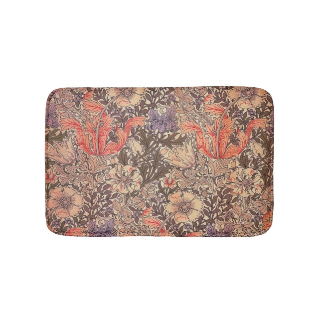 Vintage Graceful Floral Print Bath Mat (Front)