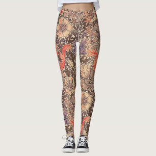 Vintage Graceful Floral Print Leggings