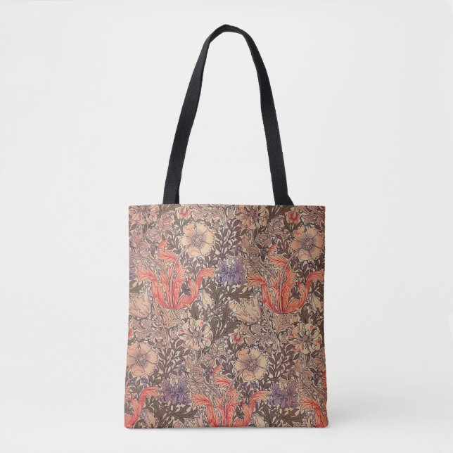 Vintage Graceful Floral Print Tote Bag (Front)