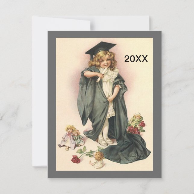 Vintage Graduation 2012 Invitation Dolls Roses (Front)