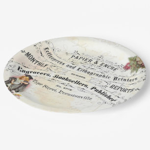 Vintage Graduation Cute Girl Graduate Party Plates