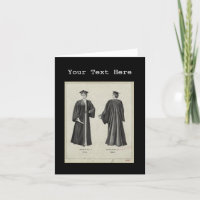Vintage Graduation Woman Cap + Gown Black