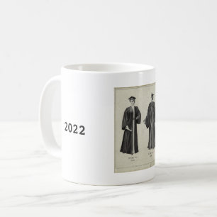 Vintage Graduation Woman in Cap + Gown 2022  White Coffee Mug