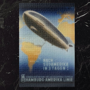 Vintage Graf Zeppelin travel poster Puzzle
