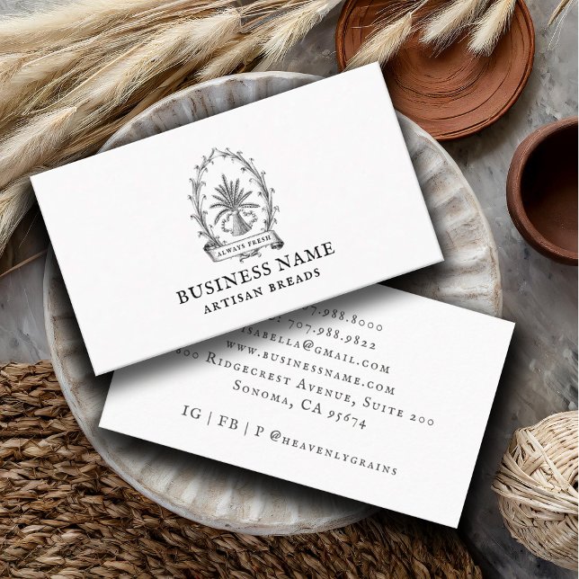 Vintage Grain Sack Bread Bakery Business Card (Creator Uploaded)
