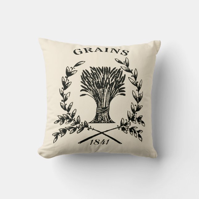 Vintage Grain Sack Logo Cushion (Front)