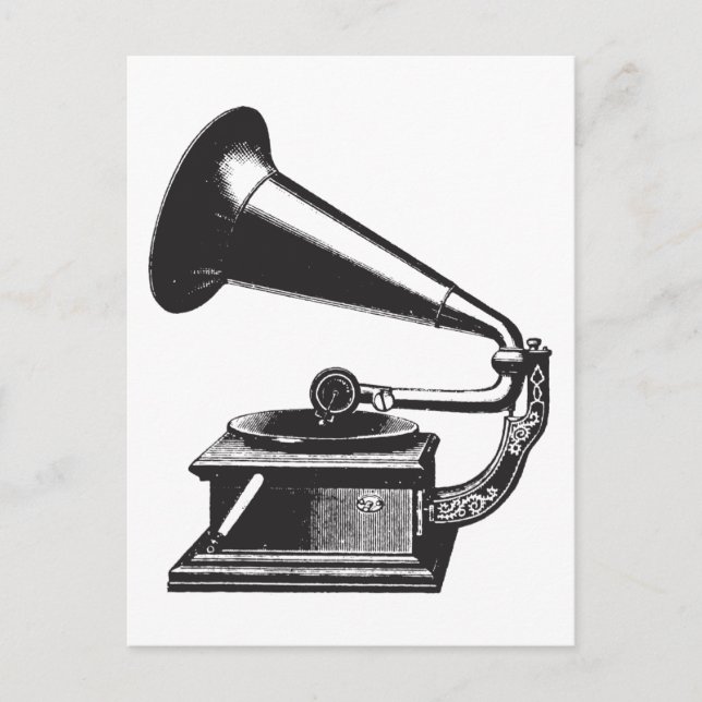 Vintage Gramophone Postcard (Front)