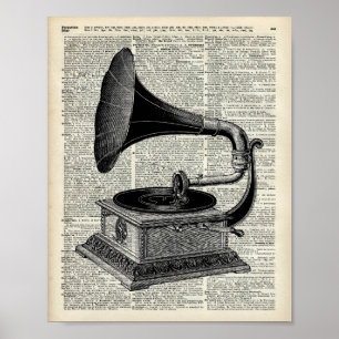 Vintage gramophone poster
