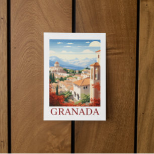 Vintage Granada Alhambra Spain Travel Postcard