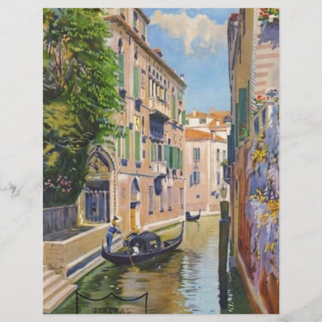 Vintage Grand Canal Gondolas Venice Italy Travel (Front)