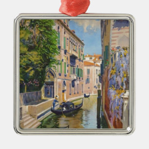 Vintage Grand Canal Gondolas Venice Italy Travel Metal Tree Decoration