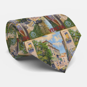 Vintage Grand Canal Gondolas Venice Italy Travel Tie