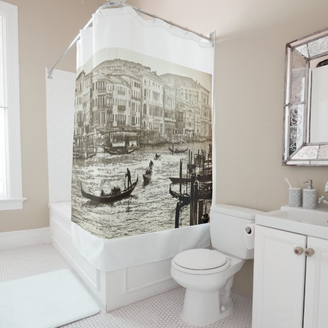 VINTAGE GRAND CANAL Shower Curtain (In Situ)