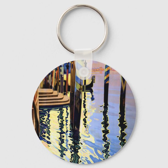 Vintage Grand Canal Venice Italy Travel Key Ring (Front)