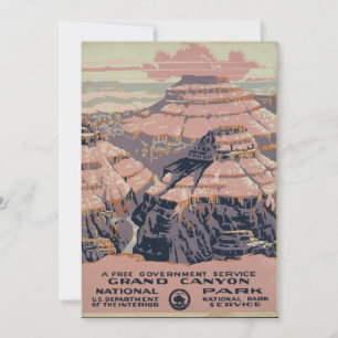 Vintage Grand Canyon art Card