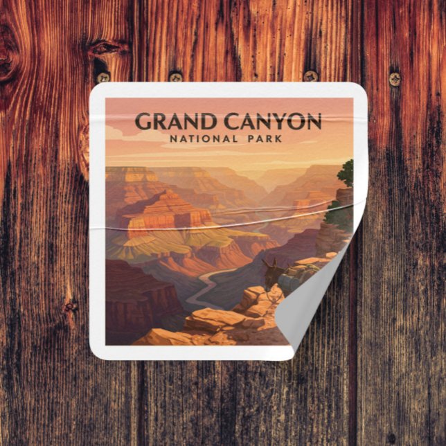 Vintage Grand Canyon National Park Square Sticker (Creator Uploaded)