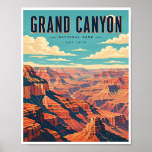 Vintage Grand Canyon National Park Travel Poster
