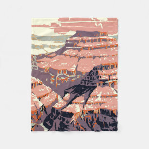 Vintage Grand Canyon National Park WPA Poster Art  Fleece Blanket