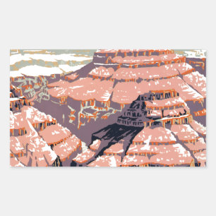 Vintage Grand Canyon National Park WPA Poster Art Rectangular Sticker