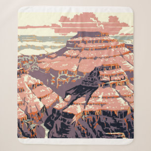 Vintage Grand Canyon National Park WPA Poster Art Sherpa Blanket