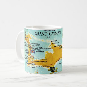 Vintage Grand Cayman Map Coffee Mug