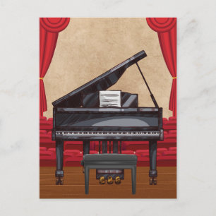 Vintage Grand Piano stage concert  Postcard