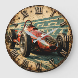 Vintage Grand Prix Race Car Open Wheel Racing Large Clock