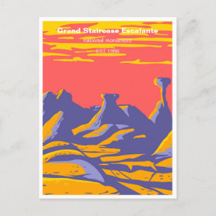 vintage grand staircase escalante national monumen postcard