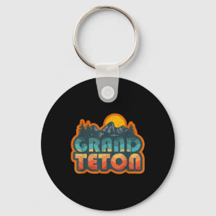 Vintage Grand Teton National Park Mountain Hiking  Key Ring