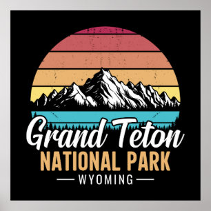 Vintage Grand Teton National Park Wyoming USA–  Poster