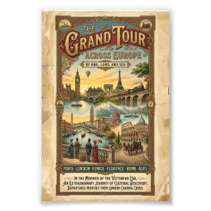 Vintage Grand Tour Across Europe Victorian Travel Photo Print