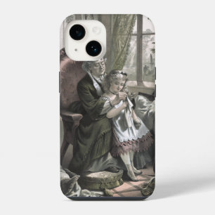 Vintage Grandma Teaching Kitting to Granddaughter iPhone 14 Case