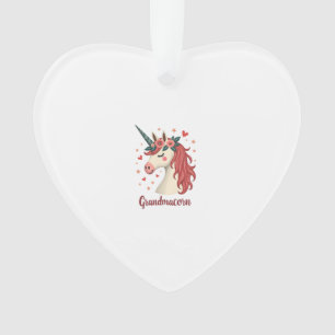 Vintage Grandmacorn Unicorn Floral Birthday Grandm Ornament