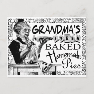 Vintage Grandma's Homemade Pies Gifts Postcard