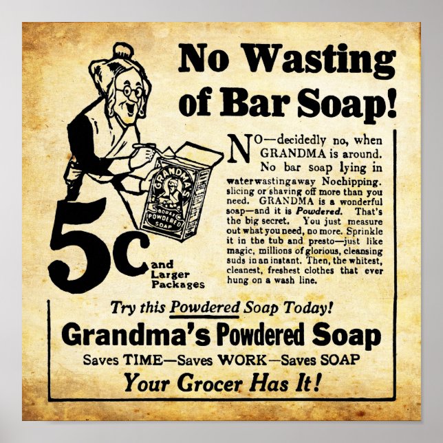 Vintage Grandmas Powdered Soap Print (Front)