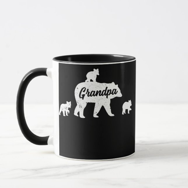 Vintage Grandpa Bear 3 Cubs  Mug (Left)
