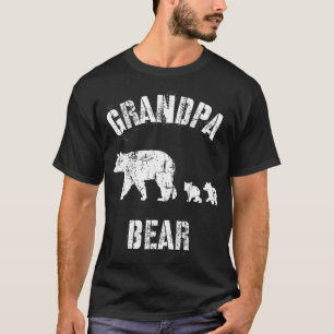 Vintage Grandpa Bear with 2 Two Cubs Fun Grandfath T-Shirt
