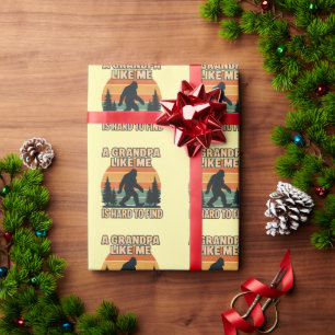 Vintage Grandpa Bigfoot Retro Sasquatch Funny Wrapping Paper