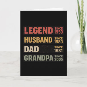 Vintage Grandpa Legend Husband Dad Grandpa Since Card
