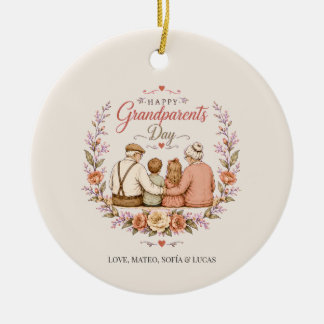 Vintage Grandparents Day Ceramic Ornament