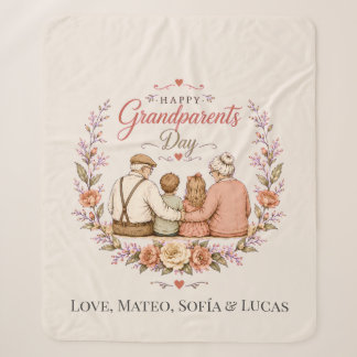 Vintage Grandparents Day Classic Sherpa Blanket