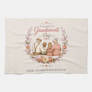 Vintage Grandparents Day Tea Towel