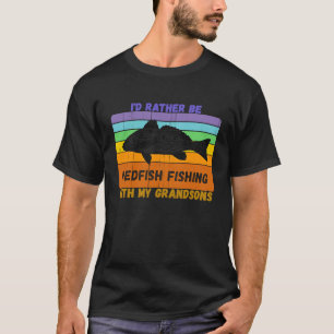 Vintage Grandparents Watch My Grandsons Redfish T-Shirt