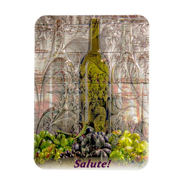 Vintage Grape Digital Art Magnet (Vertical)