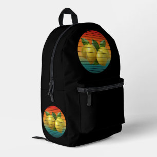 Vintage grape fruits food heathy vegan printed backpack