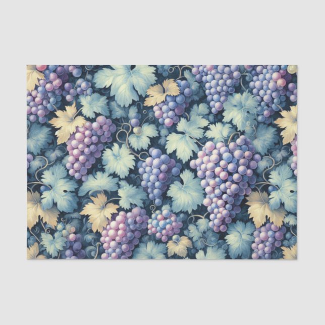 Vintage Grape Pattern Decoupage Tissue Paper (Front)